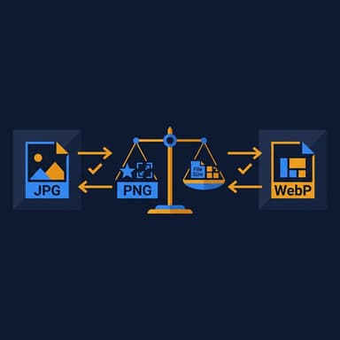 Illustration comparing image formats with a balance scale