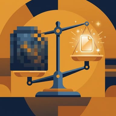 Illustration of a scale comparing large and small image files